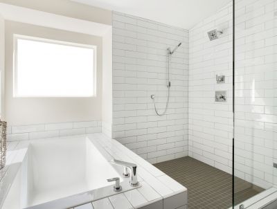 Open Shower with Linear Drain